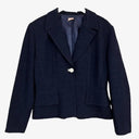 Covers Navy Textured Single Breasted Blazer Size 14 by SwapUp-Online Second Hand Store-Online Thrift Store