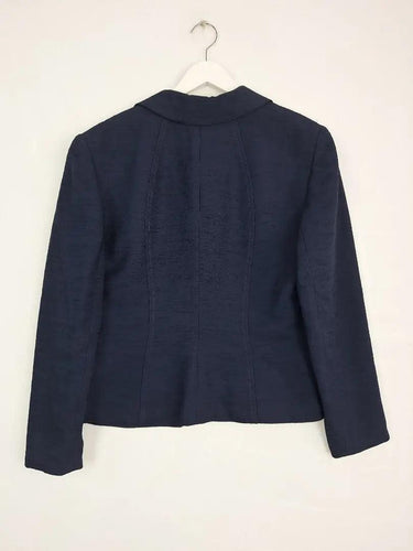 Covers Navy Textured Single Breasted Blazer Size 14 by SwapUp-Online Second Hand Store-Online Thrift Store