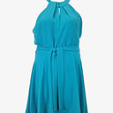Second-Hand - Cue Aqua Keyhole Belted Midi Dress Size 12 - SwapUp