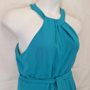 Second-Hand - Cue Aqua Keyhole Belted Midi Dress Size 12 - SwapUp