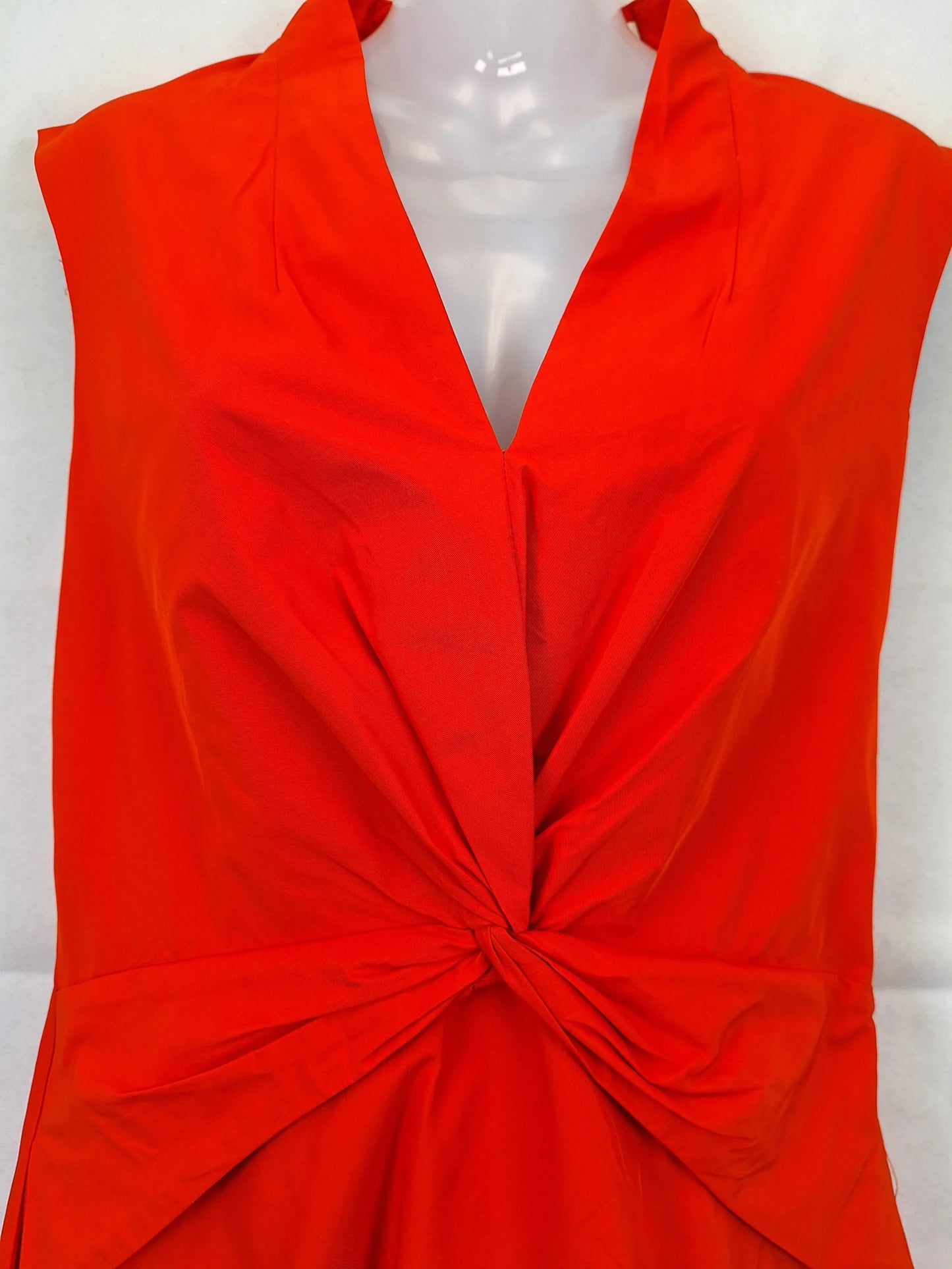Cue Blood Orange Gathered Mini Dress Size 10 by SwapUp-Online Second Hand Store-Online Thrift Store