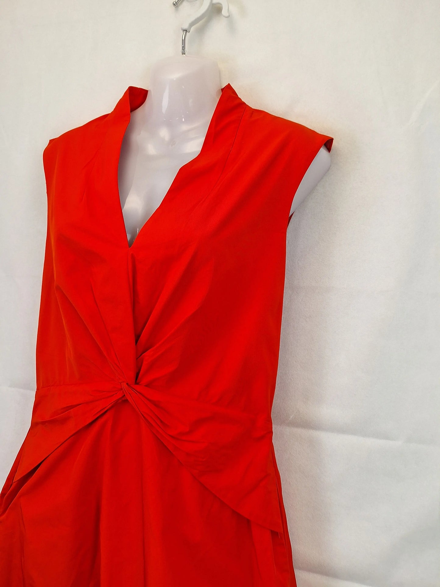 Cue Blood Orange Gathered Mini Dress Size 10 by SwapUp-Online Second Hand Store-Online Thrift Store