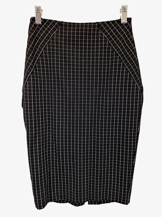 Cue Classic Check Bodycon Midi Skirt Size 6 by SwapUp-Online Second Hand Store-Online Thrift Store