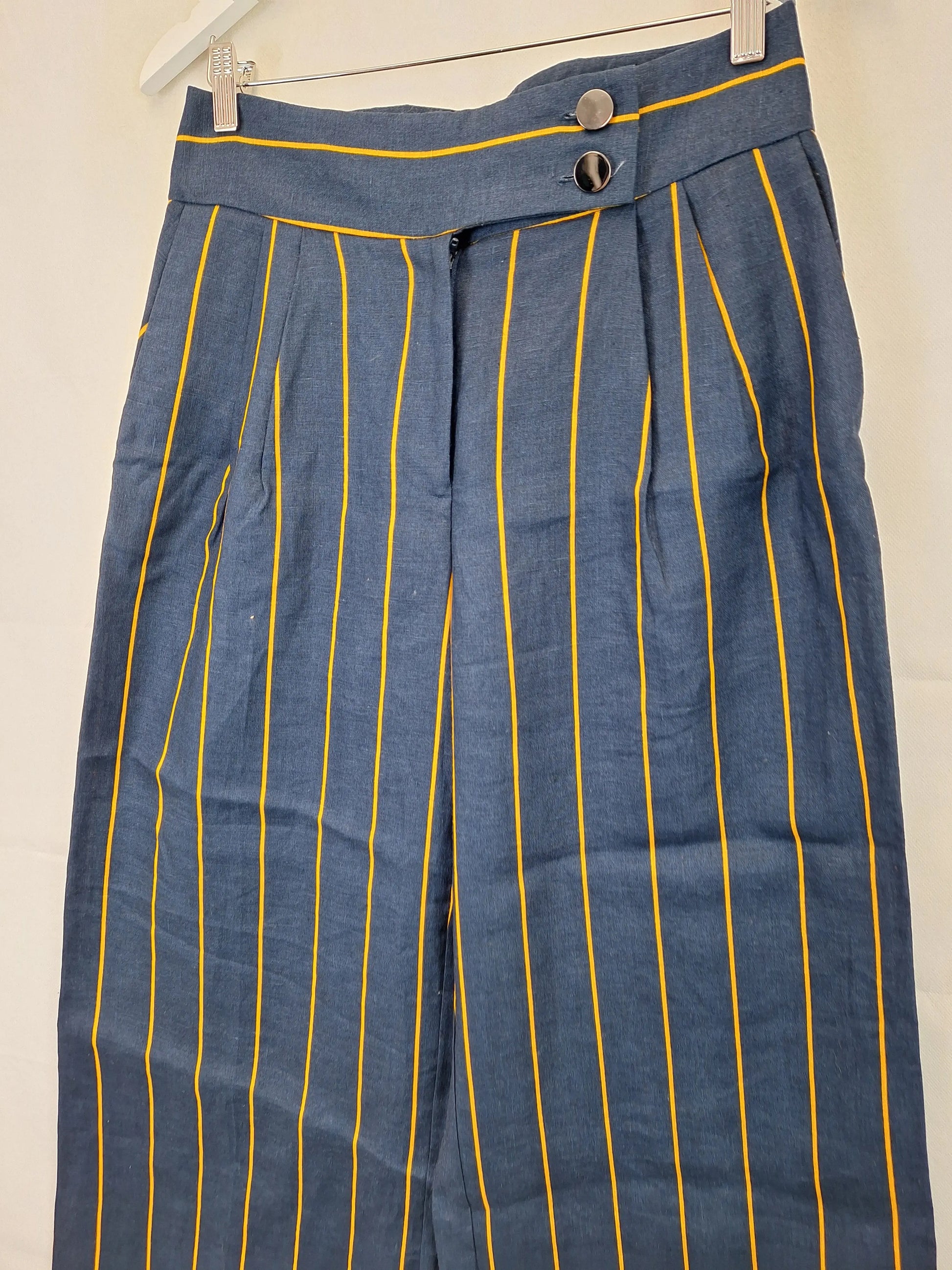Cue Classic Wide Leg Linen Pants Size 10 by SwapUp-Online Second Hand Store-Online Thrift Store