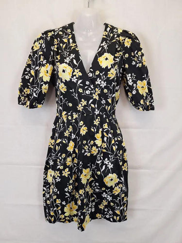 Second-Hand - Cue Cotton Puff Sleeve Mini Dress Size 6 - SwapUp