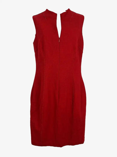 Cue Crimson Raw Edge Fitted Midi Dress Size 10 by SwapUp-Online Second Hand Store-Online Thrift Store