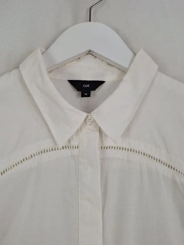 Cue Dainty Collared Lightweight Work Top Size 12 by SwapUp-Online Second Hand Store-Online Thrift Store