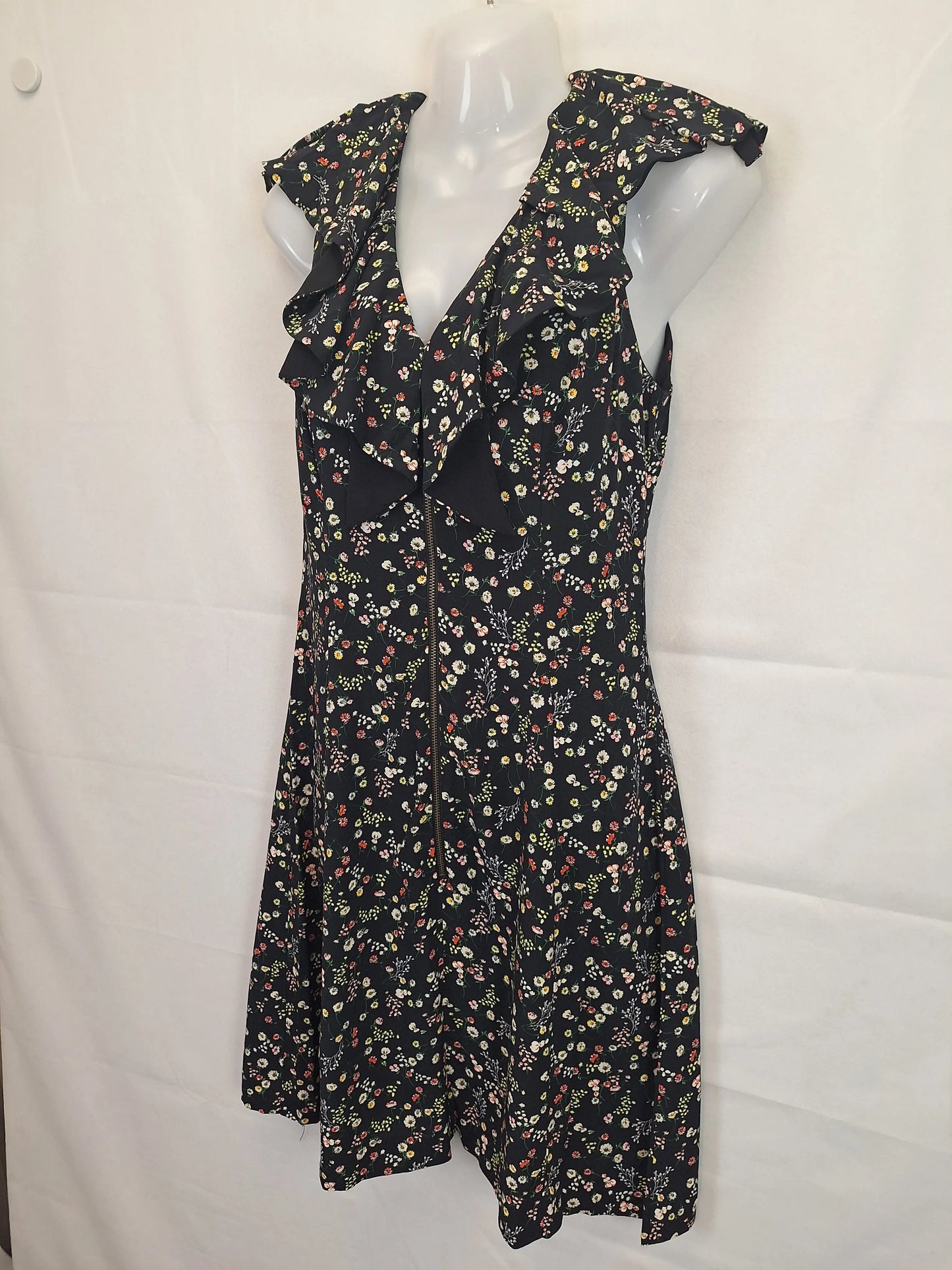 Cue Floral Front Zip Midi Dress Size 8 by SwapUp-Online Second Hand Store-Online Thrift Store