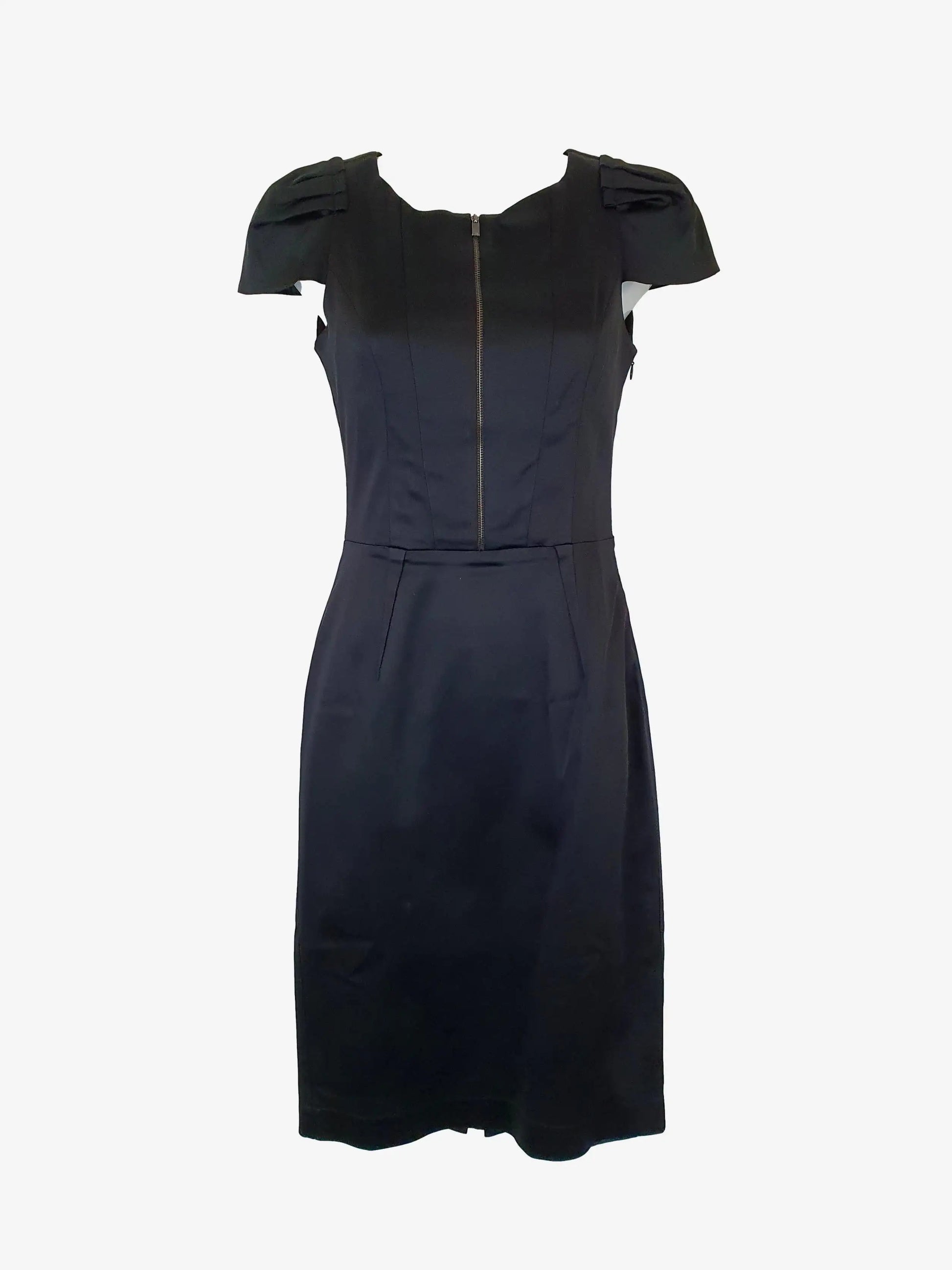 Cue Front Zipper Midi Dress Size 6 by SwapUp-Online Second Hand Store-Online Thrift Store