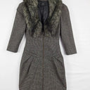 Cue Fur Collared Zip Front Midi Dress Size 6 by SwapUp-Online Second Hand Store-Online Thrift Store