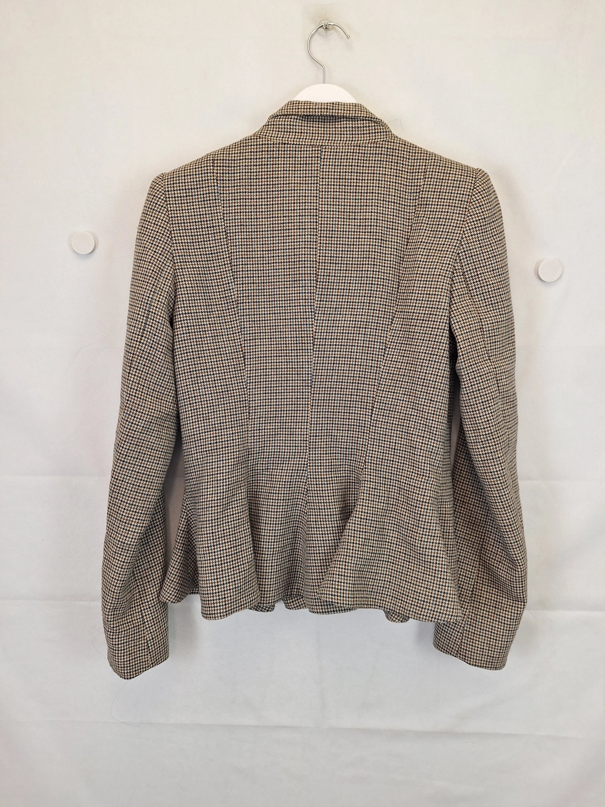 Cue Houndstooth Double Breasted Peplum Blazer Size 10 by SwapUp-Online Second Hand Store-Online Thrift Store