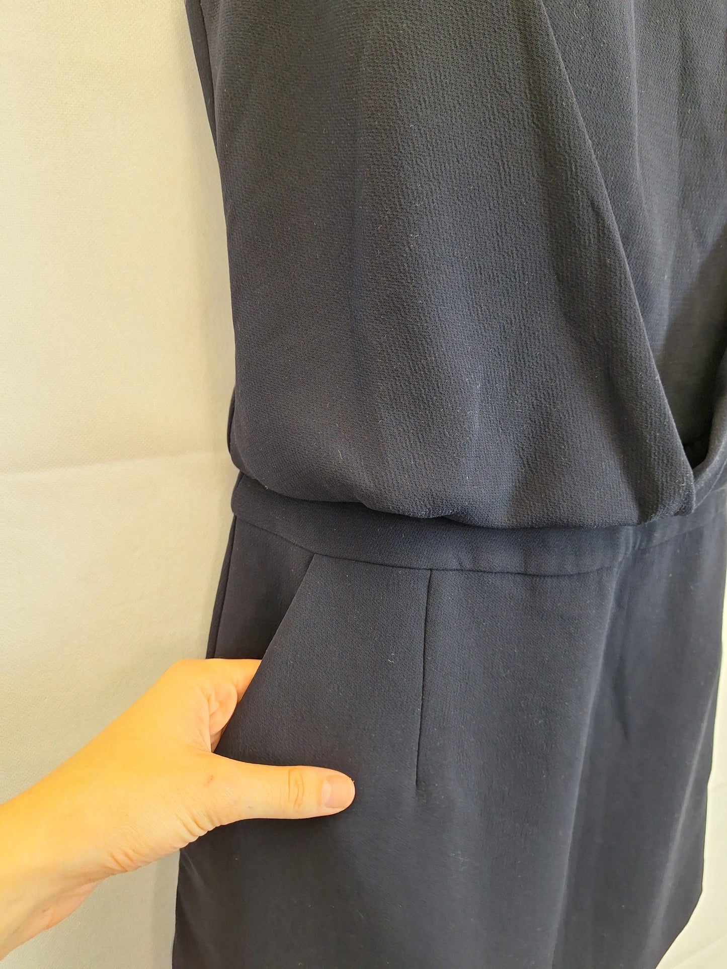 Cue Navy Draped Work Mini Dress Size 10 by SwapUp-Online Second Hand Store-Online Thrift Store