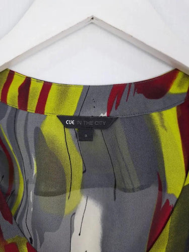 Cue Peplum Abstract Sheer Top Size 8 by SwapUp-Online Second Hand Store-Online Thrift Store