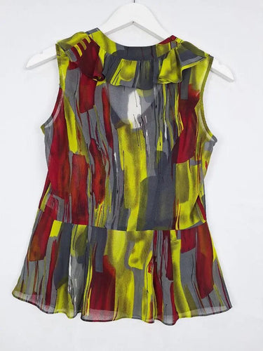 Cue Peplum Abstract Sheer Top Size 8 by SwapUp-Online Second Hand Store-Online Thrift Store