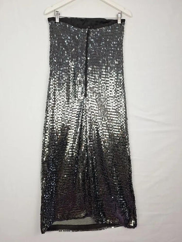 Cue Pewter Paillette Strapless Midi Dress Size 10 by SwapUp-Online Second Hand Store-Online Thrift Store