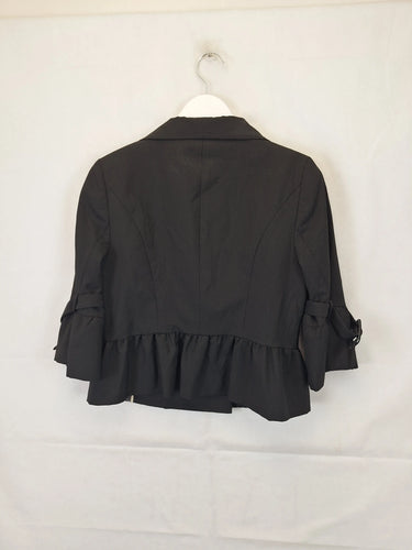 Cue Pinstripe Double Breatsed Cropped Jacket Size 12 by SwapUp-Online Second Hand Store-Online Thrift Store
