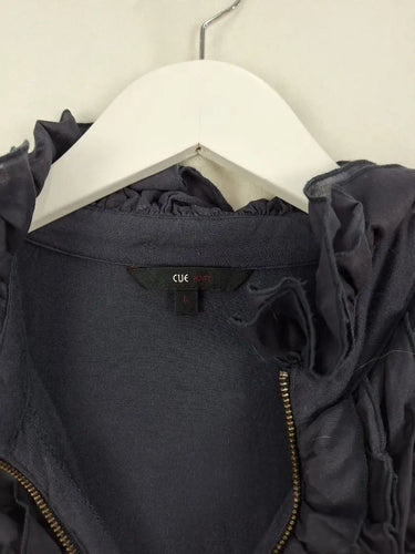 Cue Ruffled Collar Long-Sleeved Top Size L by SwapUp-Online Second Hand Store-Online Thrift Store