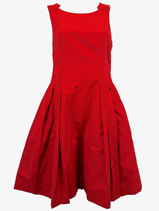 Cue Smart Pleated Ruby Red Mini Dress Size 8 by SwapUp-Online Second Hand Store-Online Thrift Store