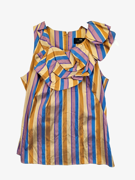 Cue Striped Shimmering Flounce Top Size 8 by SwapUp-Online Second Hand Store-Online Thrift Store