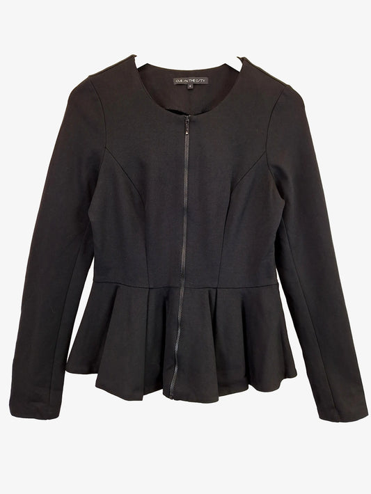 Cue Stylish Zip Front Peplum Jacket Size 10 by SwapUp-Online Second Hand Store-Online Thrift Store