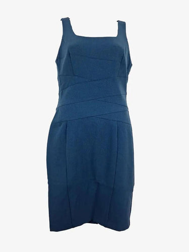 Cue Teal Tailored Panel Pencil Midi Dress Size 12 by SwapUp-Online Second Hand Store-Online Thrift Store