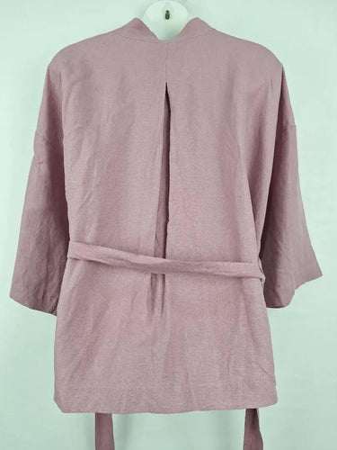 DEIJI STUDIOS Mauve Linen Robe Style Kimono Jacket Size OSFA by SwapUp-Online Second Hand Store-Online Thrift Store