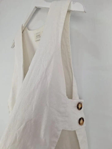 DISSH Linen Apron Style V Neck Top Size 10 by SwapUp-Online Second Hand Store-Online Thrift Store