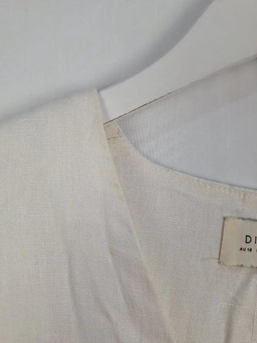 DISSH Linen Apron Style V Neck Top Size 10 by SwapUp-Online Second Hand Store-Online Thrift Store