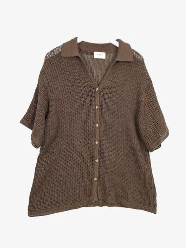 DISSH Oversized Chocolate Loose Weave Top Size S by SwapUp-Online Second Hand Store-Online Thrift Store