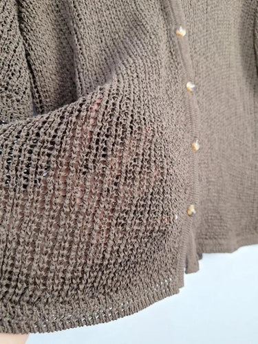 DISSH Oversized Chocolate Loose Weave Top Size S by SwapUp-Online Second Hand Store-Online Thrift Store