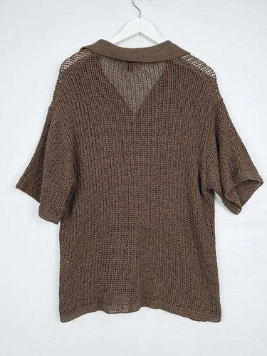 DISSH Oversized Chocolate Loose Weave Top Size S by SwapUp-Online Second Hand Store-Online Thrift Store