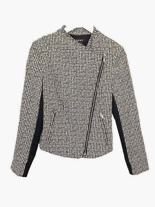 DKNY Jacquard Asymmetrical Zipper Jacket Size 4 by SwapUp-Online Second Hand Store-Online Thrift Store