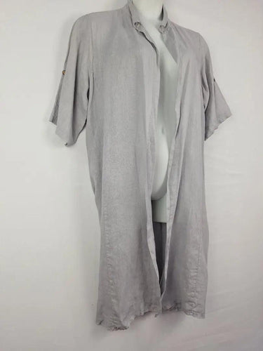 DONNA DONNA Dove Linen Open Style Long Jacket Size OSFA by SwapUp-Online Second Hand Store-Online Thrift Store