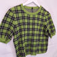 Dangerfield Moss Green Tartan Cropped Knit Jumper Size 10 by SwapUp-Online Second Hand Store-Online Thrift Store