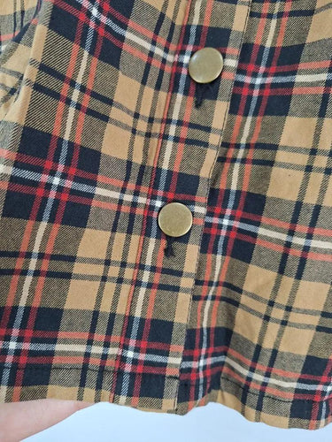 Second-Hand - Dangerfield Tartan Button Up Pleated Mini Skirt Size 12 - SwapUp