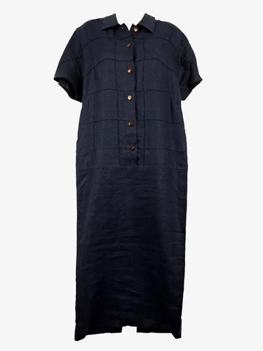 Daronne Geo Linen Shirt Style Maxi Dress Size 10 by SwapUp-Online Second Hand Store-Online Thrift Store