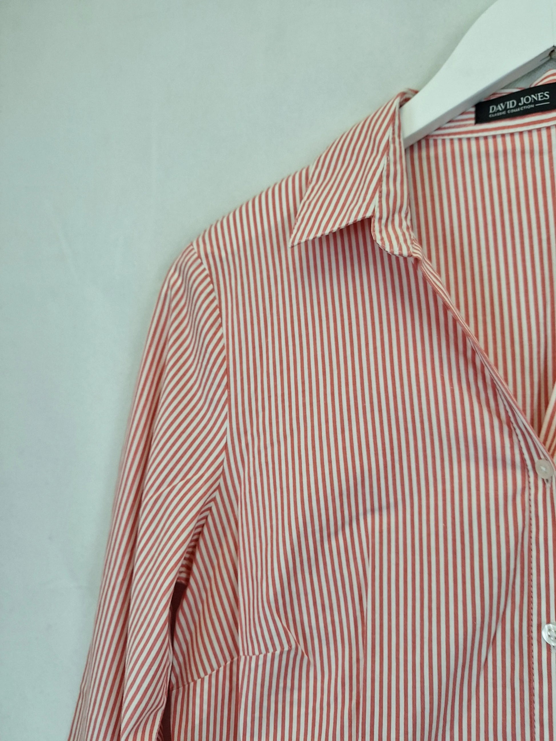 David Jones Classic Striped Office Shirt Size 10 by SwapUp-Online Second Hand Store-Online Thrift Store