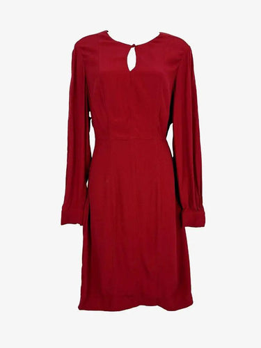 David Lawrence Burgundy Keyhole Work Midi Dress Size 10 by SwapUp-Online Second Hand Store-Online Thrift Store