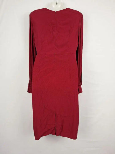 David Lawrence Burgundy Keyhole Work Midi Dress Size 10 by SwapUp-Online Second Hand Store-Online Thrift Store