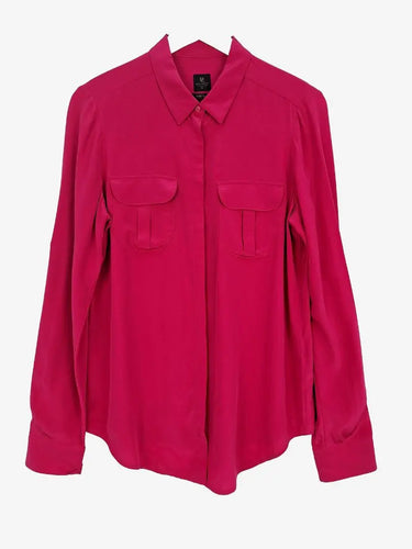 David Lawrence Fuchsia Silk Button up Shirt Size 12 by SwapUp-Online Second Hand Store-Online Thrift Store