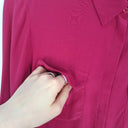 David Lawrence Fuchsia Silk Button up Shirt Size 12 by SwapUp-Online Second Hand Store-Online Thrift Store