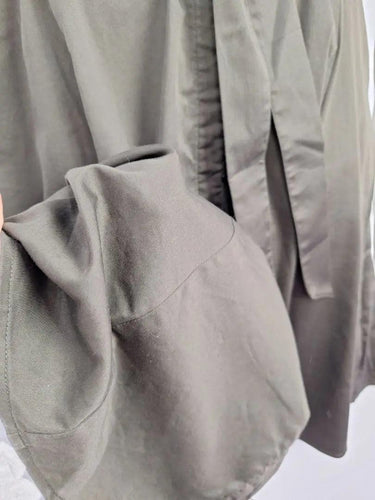 David Lawrence Khaki Flared Button Up Midi Dress Size 14 by SwapUp-Online Second Hand Store-Online Thrift Store