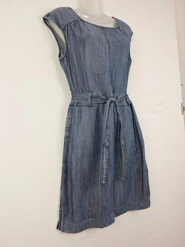 David Lawrence Light Denim Belted Midi Dress Size 10 by SwapUp-Online Second Hand Store-Online Thrift Store