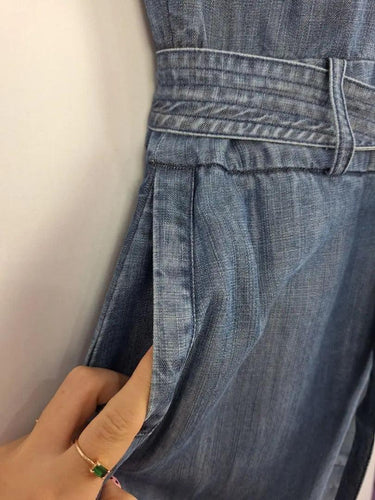 David Lawrence Light Denim Belted Midi Dress Size 10 by SwapUp-Online Second Hand Store-Online Thrift Store
