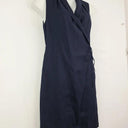 David Lawrence Navy Wrap Linen Blend Midi Dress Size 10 by SwapUp-Online Second Hand Store-Online Thrift Store