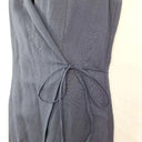 David Lawrence Navy Wrap Linen Blend Midi Dress Size 10 by SwapUp-Online Second Hand Store-Online Thrift Store