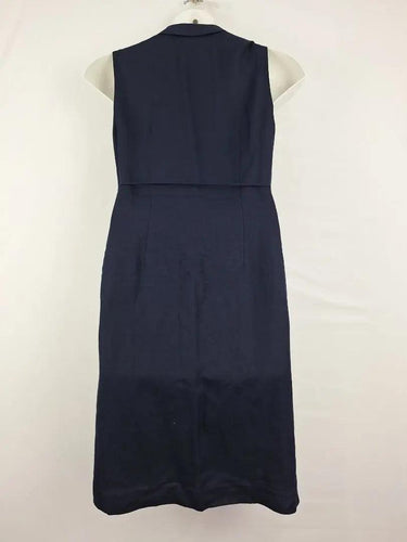 David Lawrence Navy Wrap Linen Blend Midi Dress Size 10 by SwapUp-Online Second Hand Store-Online Thrift Store