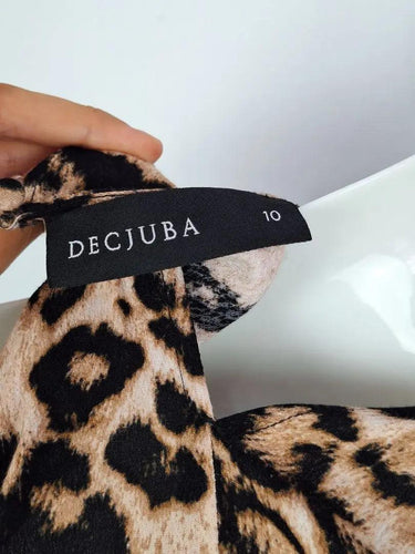 Decjuba Animal Print Frilled Maxi Dress Size 10 by SwapUp-Online Second Hand Store-Online Thrift Store