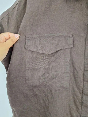 Decjuba Dark Mocha Button Down Shirt Size XS by SwapUp-Online Second Hand Store-Online Thrift Store