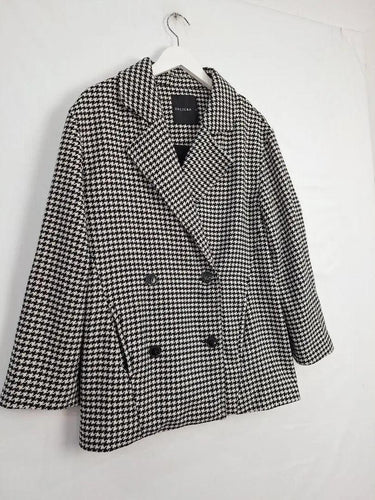 Decjuba Houndstooth Crop Trench Style Coat Size S by SwapUp-Online Second Hand Store-Online Thrift Store